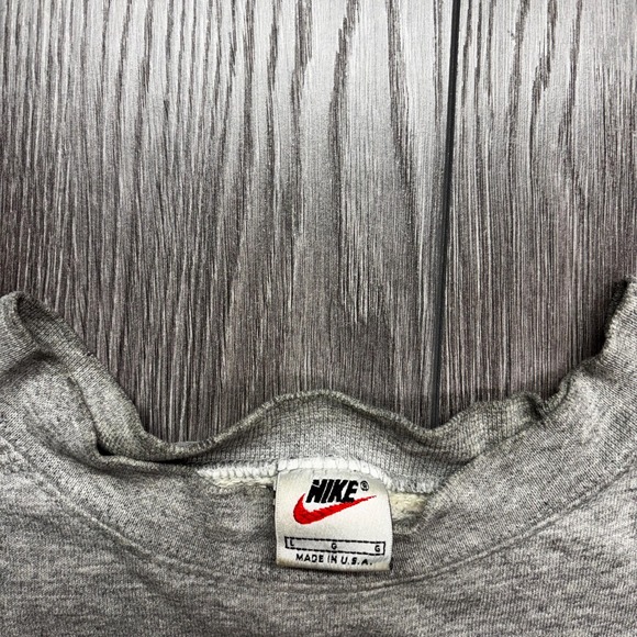 Vintage Nike 1990s Large L Sweatshirt Grey Streetwear Team Nike Spell Out - Picture 3 of 8